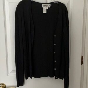 Joseph Black Cardigan Sweater V-Neck Long Sleeve